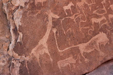 Rotstekeningen Twyfelfontein Namibië