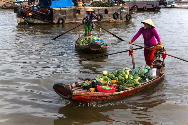 Drijvende markt Vietnam